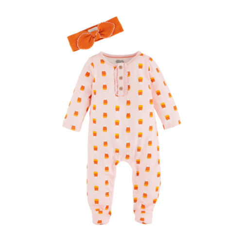 Candy Corn Baby Sleeper & Headband | Light Up Candy Corn Costume | Mud Pie