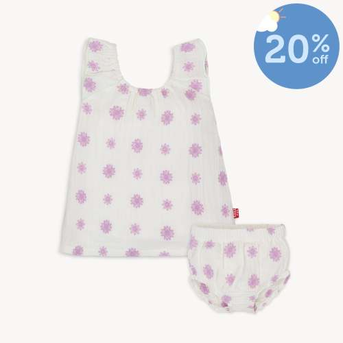 playground pals cotton gauze magnetic little baby short sleeve dress + – Magnetic Me