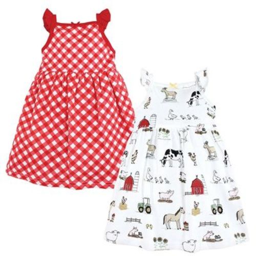 Hudson Baby Infant Girl Cotton Dresses, Farm, 6-9 Months