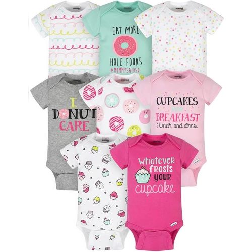 Onesies Brand baby-girls 8-pack Short Sleeve Mix & Match Bodysuits