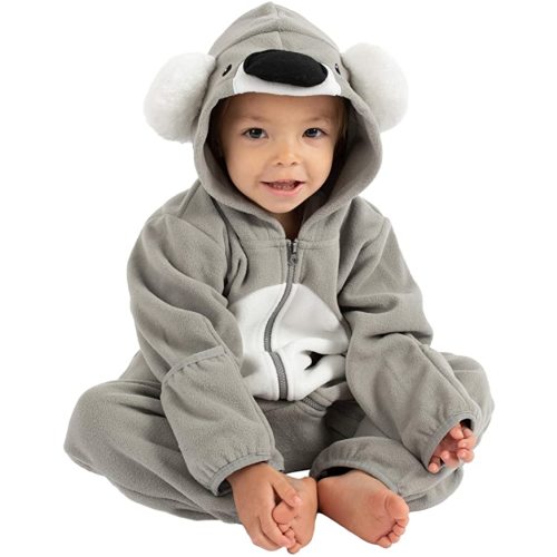 Fleece Baby Bunting Bodysuit – Infant One Piece Kids Hooded Romper Outerwear Toddler Jacket - 18-24 Months - Koala