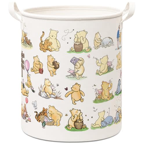 Classic Bear Storage Basket With Waterproof PE Coating, Foldable Large Canvas Laundry Hamper, Kids, Boys And Girls Storage Baskets Suitable For Kids Room Nursery Bathroom And Bedroom-A16