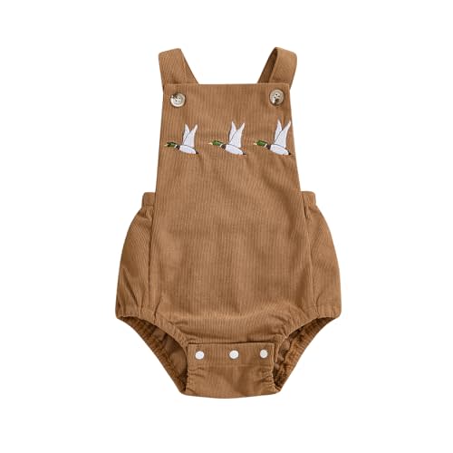Newborn Baby Boy Girl Summer Romper Duck Print Sleeveless Jumpsuit Suspender Bodysuit Cute Overalls Outfits