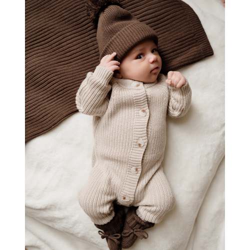 Button Knit Jumpsuit - Oat l Pine Kids & Co – Pine Kids Co