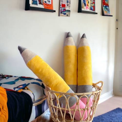 Personalized Pencil Shaped Plush Pillow, Classroom and Kid’s Bedroom Decor, Back to School Gift, Fun Birthday or Teacher Art Gift