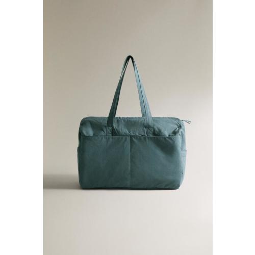 COTTON LEAF PRINT DIAPER BAG - Blue | ZARA United States