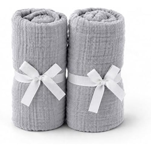 Newton Baby Deluxe Crib Sheet 2-Pack, Organic Gauze - Evening Gray