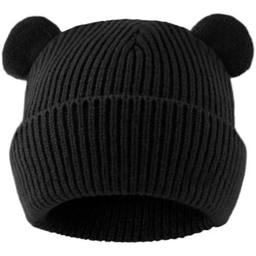 Bear Baby Beanie Knitted Baby Winter Hat Infant Toddler Boys Girls Beanie with Cotton Lining