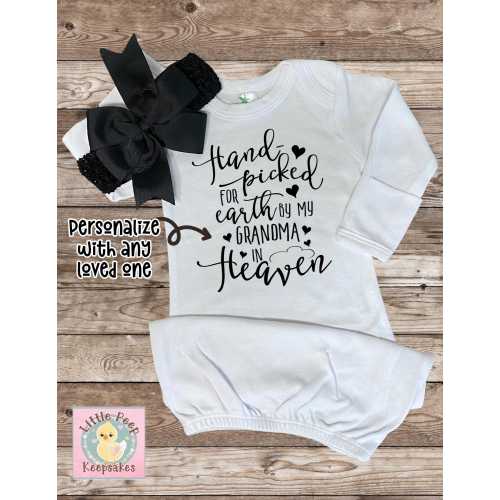 Hand Picked for Earth Baby Gown: Memorial Newborn Sleeper Outfit