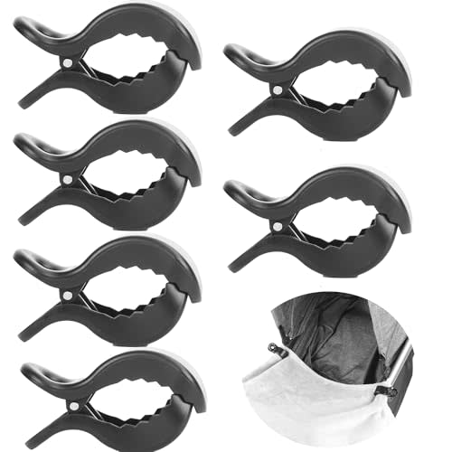 6pcs Stroller Clips Pegs to Hook Muslin and Toys Seat Cover, Blanket Clips, Car Seat Cover Clip, Plastic Universal Clip, Nursing Cover, Pram Toy Holder, Blanket Clamp. ( Black)