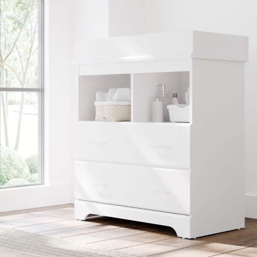 Storkcraft Brookside 2 Drawer Changing Table Dresser, White
