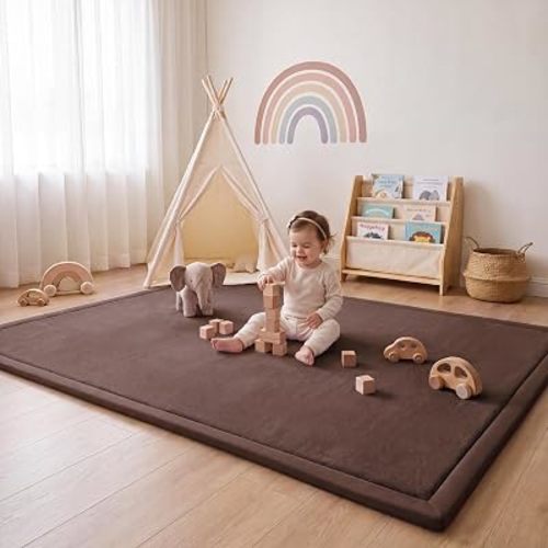1.3" Thick Baby Play Mat for Floor,39x59 Memory Foam Tummy Time Mat