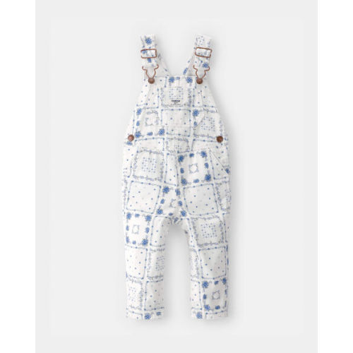 Baby Girl Bandana Floral Overalls - Blue/Ivory - OshKosh B'gosh | Carter's