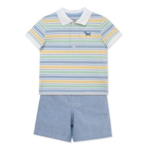 Baby Boys' Collared Neck Polo Shirt and Shorts, 2-Piece Set