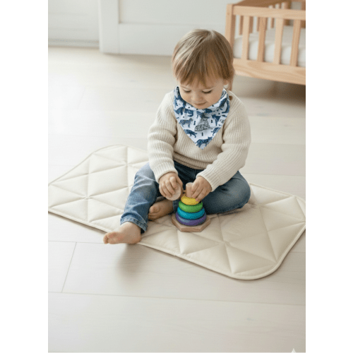 QUILTED LEATHER MAT | CREAM