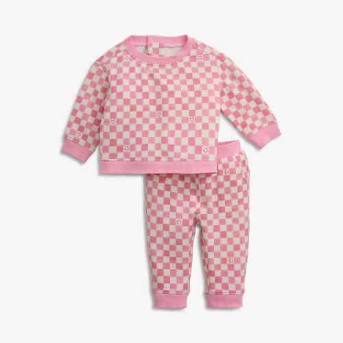 Magnetic Me Magnetic Baby Sweatsuit - Pink Checkerboard