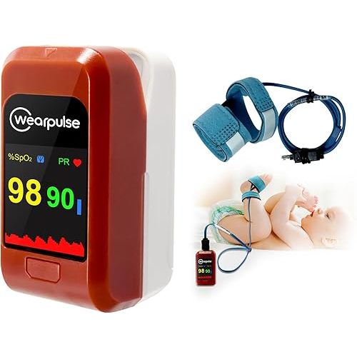 Baby Oxygen Monitor, Infant Fingertip Pulse Oximeter Tracks Adult and Child's SPO2 & Pulse Rate, Toddler Foot O2 Monitor with Audio Reminder, Free APP & PC Report