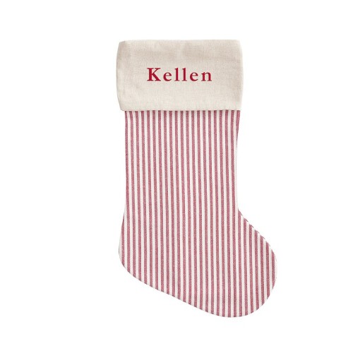 Ticking Stripe Christmas Stocking - Plain