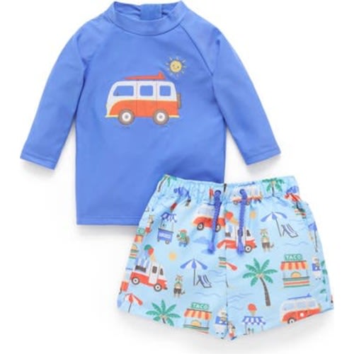 Board Short & Rashie Swim Set, 0-3M