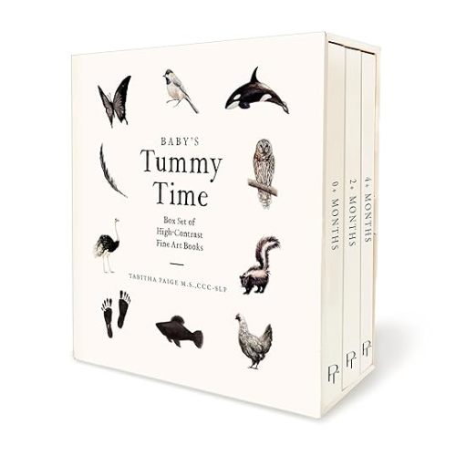 Baby's Tummy Time Book Box Set: A 3-Book Box Set of High-Contrast Art for Visual Stimulation at Tummy Time (Tabitha Paige Children's Book Series)