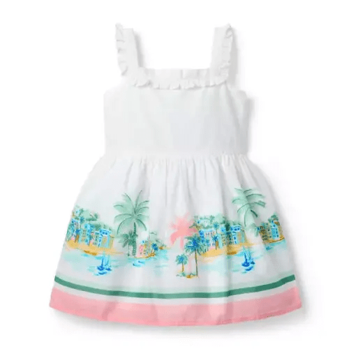 Girl White The Vacation Border Print Dress by Janie and Jack