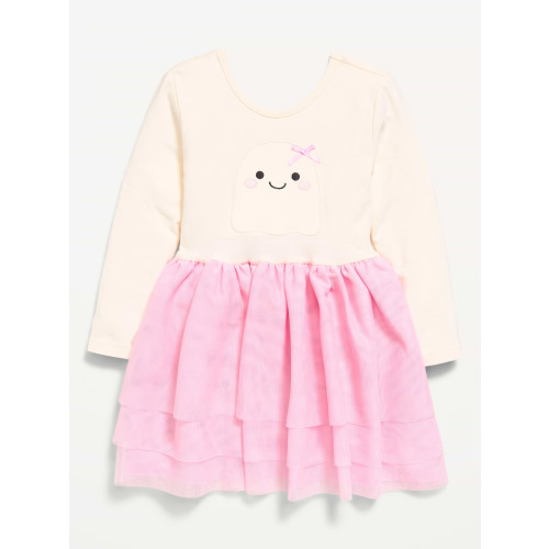 Long-Sleeve Graphic Tutu Dress for Toddler Girls
