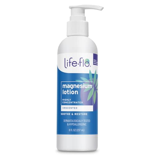 LIFE-FLO Unscented Magnesium Lotion, 8 fl oz | Soothes Muscles & Joints, Zechstein Magnesium Chloride, Unscented, Hypoallergenic, Kids & Adults
