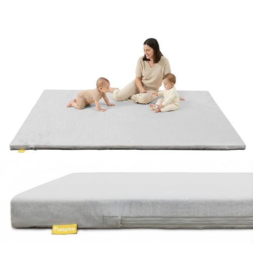 79" ×71" Padded Baby Play Mat for Floor, 1.3" Thick Machine Washable Foam Playmat, Soft Tummy Time Crawling Playpen Mat with Non-Slip Bottom, Fits 79" x71" Playpens