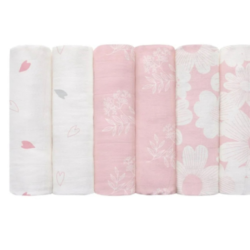 Walmart Black Friday Deals 2025 - "Gllquen 6-Pack Baby Swaddle Blankets, Organic Muslin Cotton, Newborn Boys and Girls, 27 x 27"", Grey Star"