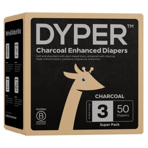 DYPER Disposable Charcoal Enhanced Diapers - Size 3 - 50ct