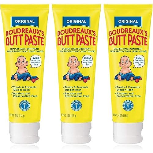 Boudreaux's Boudreaux's Butt Paste, Diaper Rash Ointment, Tube 4 oz (Quantity of 3)