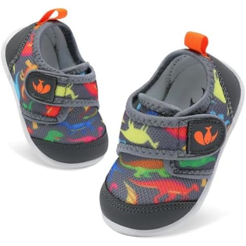 FEETCITY Baby First Walking Shoes Boys Girls Infant Sneakers Crib Shoes Breathable Lightweight Slip On Shoes