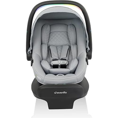 Evenflo LiteMax NXT Rear-Facing Lightweight Preemie and Infant Car Seat 3-30lbs with SensorySoothe. Easy Install with Base (Quartz)
