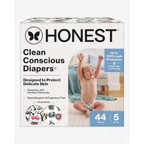 The Honest Company Diapers, All the Alpacas + Turtle Time, Size 1, 78 Count