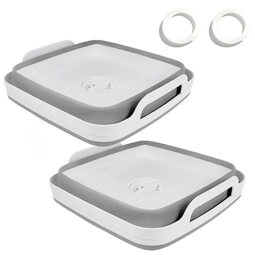 GIMWA Collapsible Wash Basin with Drain Plug - 2.4 Gallon Foldable Kitchen Sink for Baby Bottles, RV Camping, Space-Saving Dish Tub (Gray)