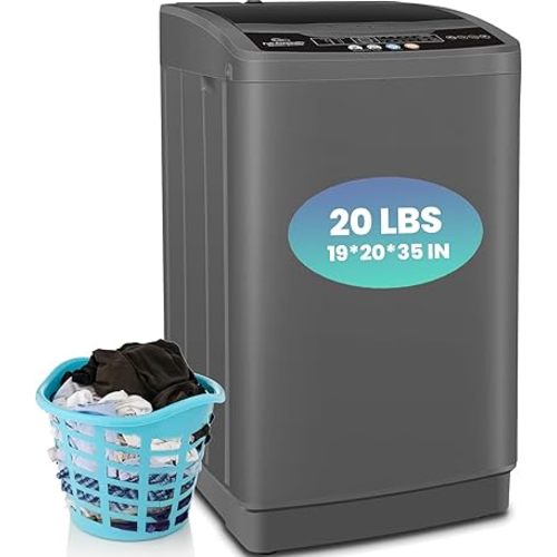 Nictemaw Portable Washing Machine, 20Lbs Capacity Portable Washer Machine, 2.8Cu.ft Washer and Dryer Combo with 10 Programs 8 Water Levels Compact Laundry Machine for Apartment, Dorms, RV