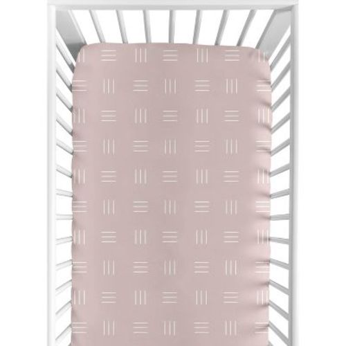 Sweet Jojo Designs Girl Baby Fitted Crib Sheet Boho Hatch Pink and White