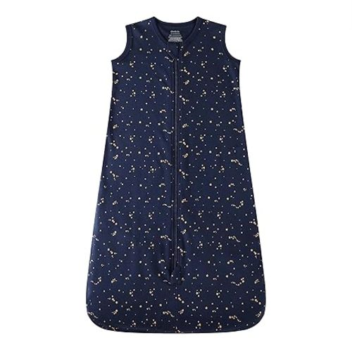 Baby Organic Cotton 0.5 TOG Wearable Blanket-Light Sleeping Bag with 2-Way Zipper, Boys Girls Swaddle Transition Sleep Sack(0.5 TOG Starry Sky, 12-18 Months)