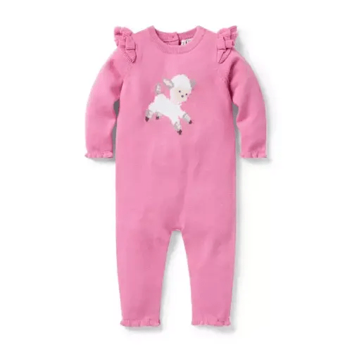 Baby Soft Rose Baby Lamb Sweater One-Piece by Janie and Jack