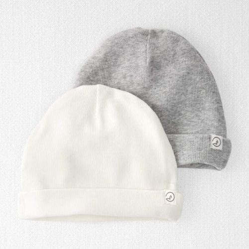 Baby Girl 2-Pack Organic Cotton Rib Caps
 | Carter’s Oshkosh Canada