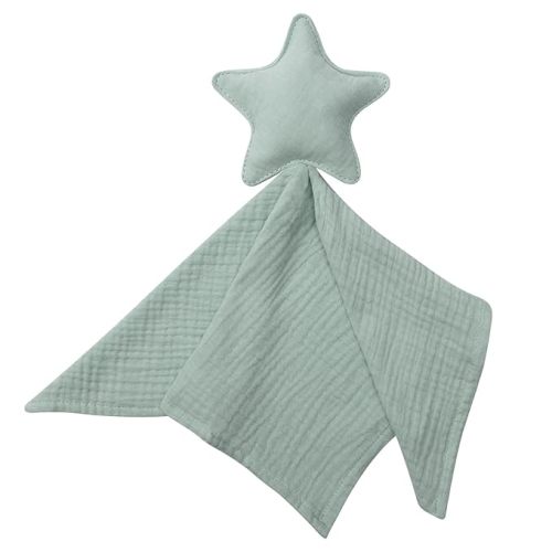 Premium Soft Muslin Cotton Star Loveys Soft & Breathable Newborn Security Blanket, Perfect Present for Baby Newborns, Toddlers Boy Girl, Gender Neutral. Fabric for Comfortable Sleep & Play