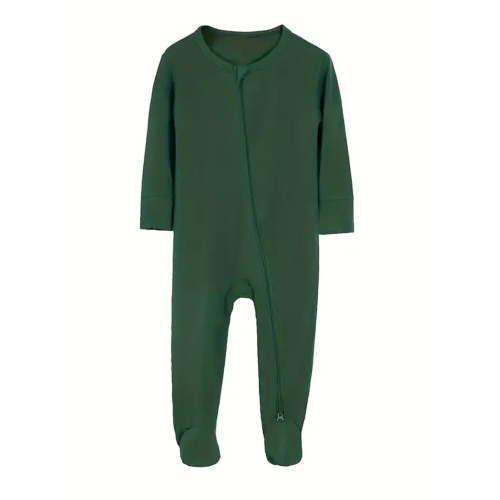 SXIMEE Bamboo Viscose Long Sleeve Pajamas For Unisex Baby, 2 Way Zipper with Mitten Cuffs, Non-Slip Sleepers, Sleep 'N Play