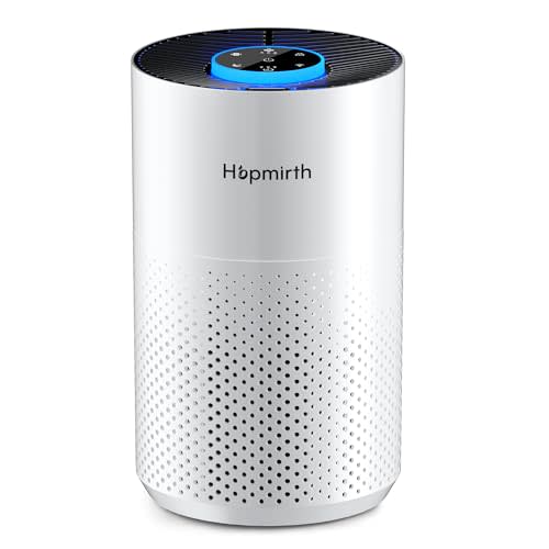 Upgraded Air Purifiers for Bedroom & Home with H14 True HEPA Filter, Covers Up to 1280ft², 360° Air Intake, Quiet Pet Air Purifier, Fragrance & Timer,Removes Smoke, Pet Dander & Pollen,White
