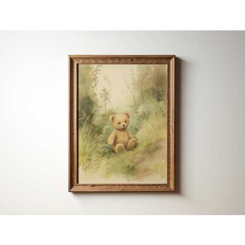 Teddy Bear Art Nursery Teddy Bear Decor Kids Room Woodland Animal Art Nursery Teddy Print Kids Room Bear Decor Nursery by Bespoke Littles