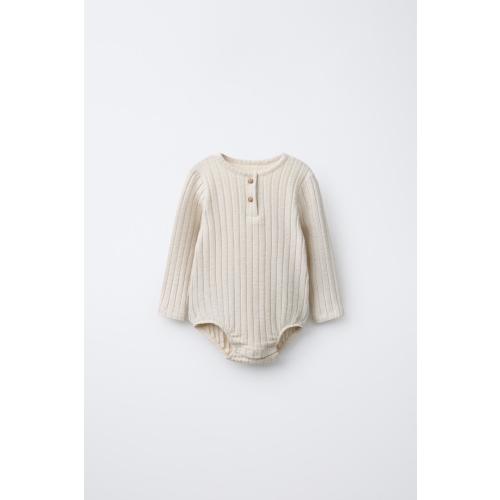 SOFT TOUCH RIBBED BODYSUIT - Gray | ZARA United States