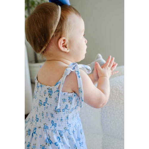 Smocked Twirl Bodysuit in Tied In Blooms | Caden Lane
