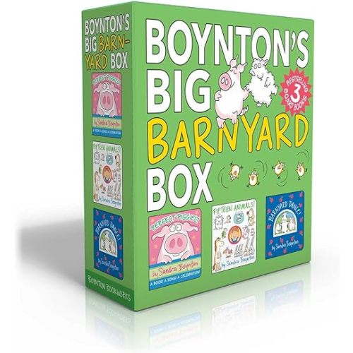 Boynton's Big Barnyard Box (Boxed Set): Perfect Piggies!; Fifteen Animals!; Barnyard Dance! (Boynton on Board) Board book – March 5, 2024