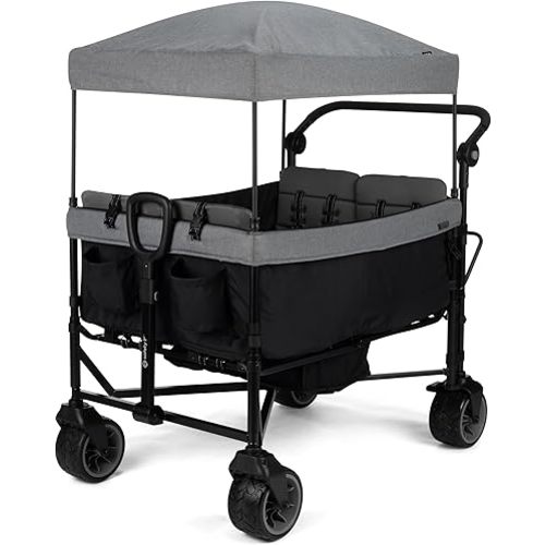 Safety 1st Summit Quad Wagon Stroller, 4 Seat Quad Stroller Wagon, Grey Harbor