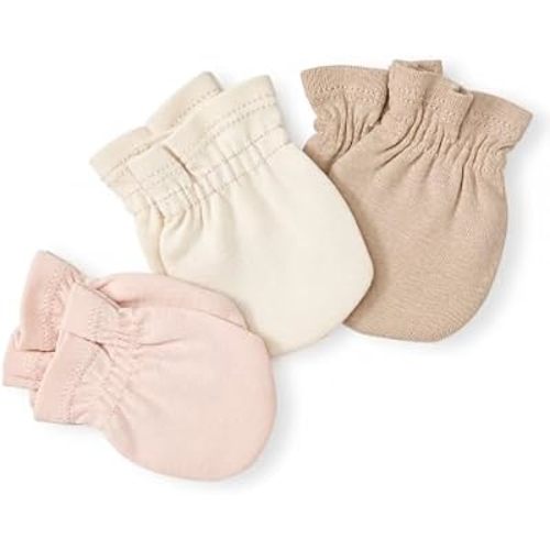 Burt's Bees Baby Unisex Baby Mittens, Infant Scratch Protection Mitts, 3 Pk