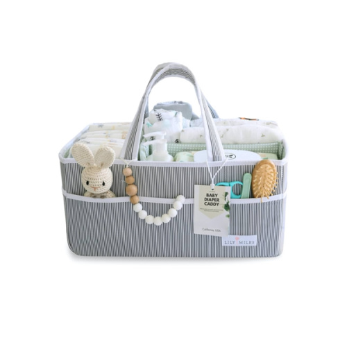 Lily Miles Baby Diaper Caddy - Large Organizer Tote Bag for Newborn essentials Boy or Girl - Baby Shower Basket - Nursery Must Haves - Registry Favorites - Newborn Caddie Car Travel